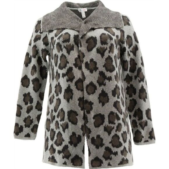 Denim & Co. Jacquard Long-Sleeve Open-Front Cardigan - Picture 3 of 5